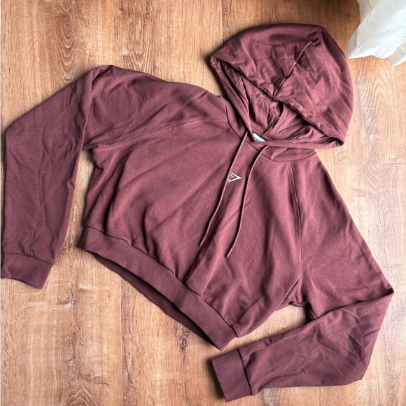 Gymshark Tops - Gymshark Women's Maroon Cropped Hoodie